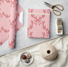 Whimsical Pink Christmas Patterns ラッピングペーパー