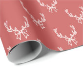 Whimsical Pink Christmas Patterns Wrapping Paper ラッピングペーパー (ロールコーナー)