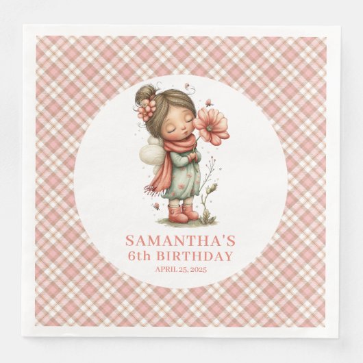 Whimsical Pink Fairy Flowers 1st Birthday Party  (正面)