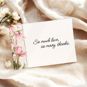 Whimsical Pink Floral Art Nouveau Wedding   サンキューカード