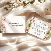 Whimsical Pink Floral Art Nouveau Wedding   サンキューカード