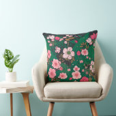 Whimsical Pink Floral Garden Throw Pillow クッション (椅子)