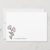 Whimsical Pink Floral Personalized Stationery サンキューカード (正面)