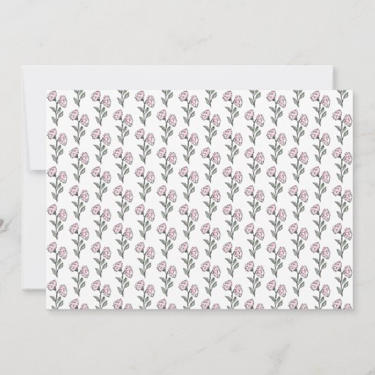 Whimsical Pink Floral Personalized Stationery サンキューカード (裏面)
