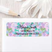 Whimsical Pink Frogs cute return address ラベル (インサイチュ)