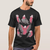 Whimsical Pink Galah Cockatoo Bird Pattern Tシャツ (正面)