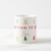 Whimsical Pink & Green Christmas Tree Baby Shower コーヒーマグカップ (中央)