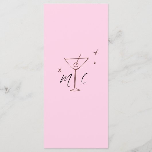 Whimsical Pink Hand Drawn Illustrated Wedding  メニュー (裏面)