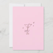 Whimsical Pink Hand Drawn Illustration Wedding  招待状 (裏面)