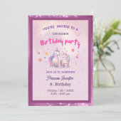 Whimsical Pink Magical Unicorn Birthday Party 招待状 (スタンド正面)
