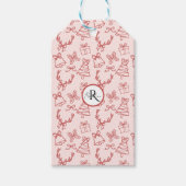 Whimsical pink monogram  ギフトタグ (正面)