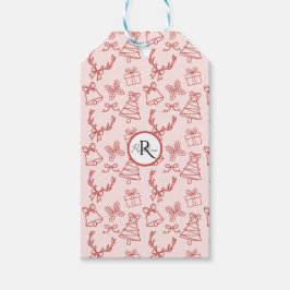 Whimsical pink monogram  ギフトタグ