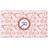 Whimsical pink monogram  テーブルクロス (正面(横))