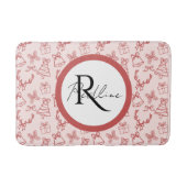 Whimsical pink monogram  バスマット (正面)