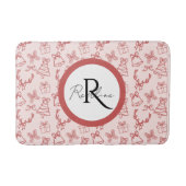 Whimsical pink monogram  バスマット (正面)