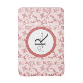 Whimsical pink monogram  バスマット (正面縦)