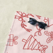 Whimsical pink monogram  ビーチタオル (インサイチュ)