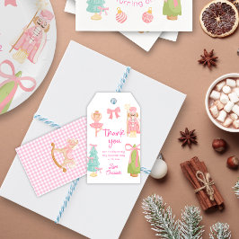 Whimsical Pink Nutcracker Birthday Gift Tag ギフトタグ