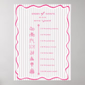 Whimsical Pink Order of Events Timeline ポスター (正面)