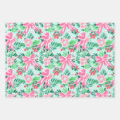 Whimsical Pink Pastel Christmas Holiday Festive ラッピングペーパーシート (正面3)