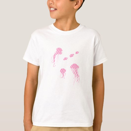 Whimsical Pink Polka Dot Sea Creatures Tshirt Tシャツ (正面)