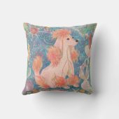 Whimsical Pink Poodle & Ocean Shells Cushion  クッション (裏面)