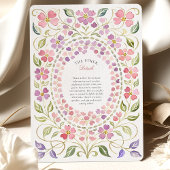 Whimsical Pink & Purple Floral Petal Frame Wedding 招待状