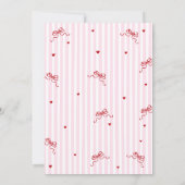 Whimsical Pink Red Bow Heart Galentine's Party 招待状 (裏面)