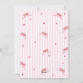 Whimsical Pink Red Bow Heart Happy Valentine's Day シーズンカード (裏面)