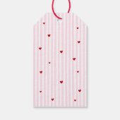 Whimsical Pink Red Bow Hearts Valentine's Day ギフトタグ (裏面)