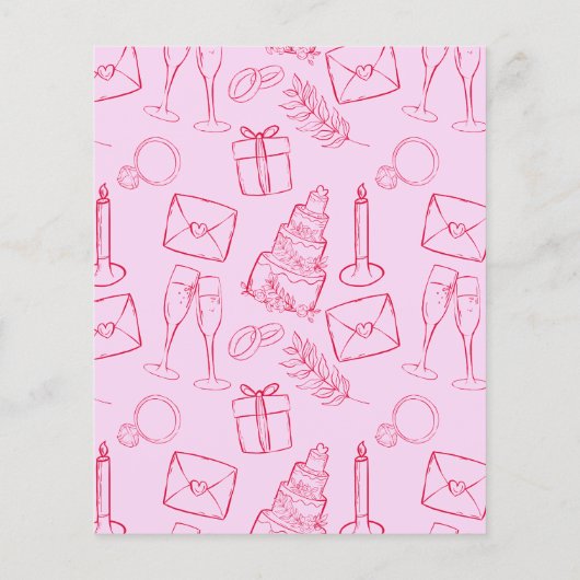 Whimsical Pink & Red Hand Drawn BUDGET Wedding (裏面)