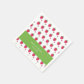 Whimsical Pink Strawberry Wedding Napkins スタンダードカクテルナプキン (角)