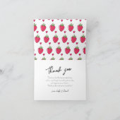 Whimsical Pink Strawberry wedding Thank You Card サンキューカード (内部)