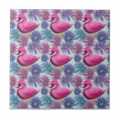 Whimsical Pink Swan: Pastel Floral Dream Pattern タイル (正面)