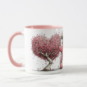 Whimsical Pink Watercolor Ink Gnome Illustration マグカップ (左)