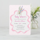 Whimsical Pink Wildflower Floral Baby Shower 招待状 (スタンド正面)