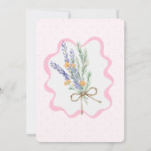 Whimsical Pink Wildflower Floral Baby Shower 招待状 (裏面)