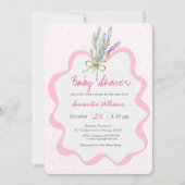 Whimsical Pink Wildflower Floral Baby Shower 招待状 (正面)