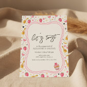 Whimsical Pink Wine Engagement Invitation 招待状
