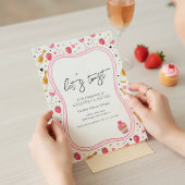Whimsical Pink Wine Engagement Invitation 招待状