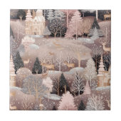 Whimsical Pink Winter Landscape (5) タイル (正面)