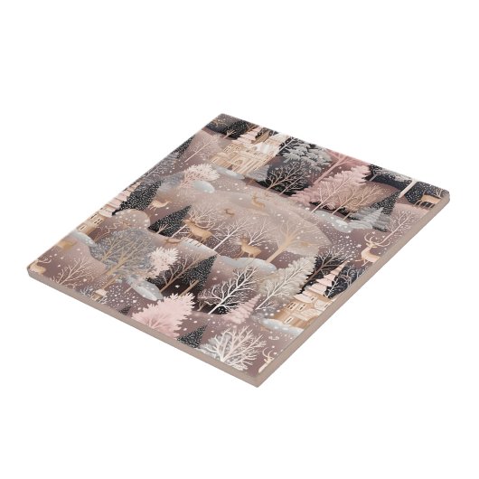 Whimsical Pink Winter Landscape (5) タイル (側面)