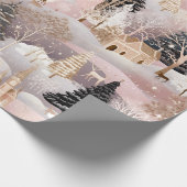 Whimsical Pink Winter Landscape (8) ラッピングペーパー (角)