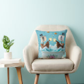 Whimsical Pirate Ships in Teacup Cushion – Cute Fa クッション (椅子)