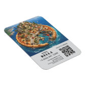 Whimsical Pizza Art Restaurant Flyer with QR Code マグネット (右側)