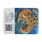 Whimsical Pizza Art Restaurant Flyer with QR Code マグネット (横)