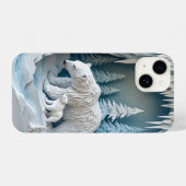 Whimsical Polar Bear Winter Tale ✨ Snow Paper Art  iPhoneケース (裏面横)