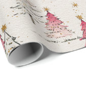 Whimsical Polka Dot Tree Christmas Decor ラッピングペーパー (ロールコーナー)