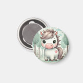 Whimsical Pony in a Pastel Forest Magnet マグネット (正面/裏面)