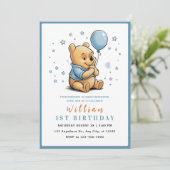 Whimsical Pooh & Friends Birthday 招待状 (スタンド正面)